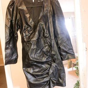 Black fake leather dress